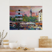 München Viktualienmarkt Poster (Keuken)