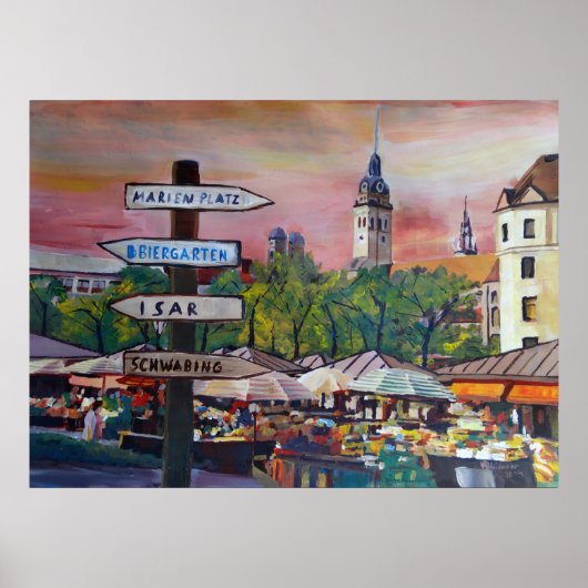 München Viktualienmarkt Poster (Voorkant)