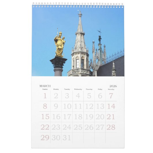 München Wall Calendar van 12 maanden Kalender (Mar 2026)