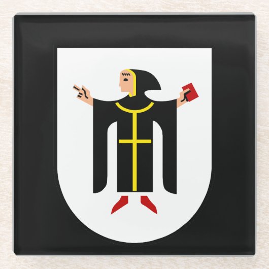 München Wapen Glazen Onderzetter (Voorkant)