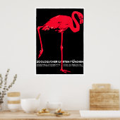 München Zoo Garden Flamingo Travel Art Poster (Keuken)