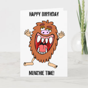 Munchie Monster! - Munchie tijd! Verjaardag Kaart