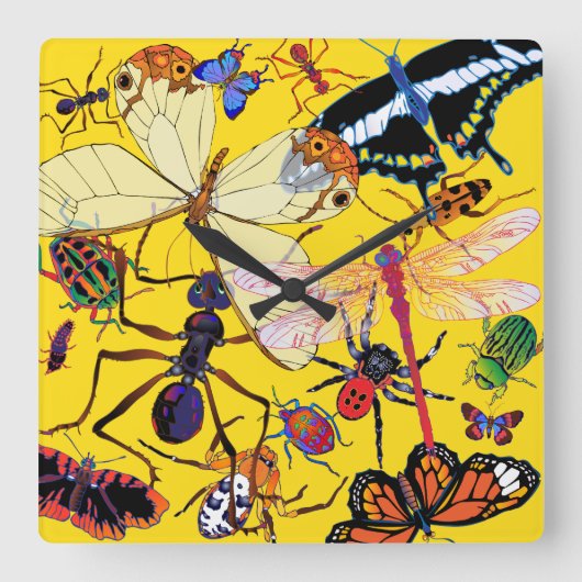 "Munchies" Vierkante Klok (Voorkant)