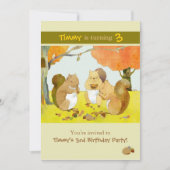 Munching Eekhoorns Kids Verjaardagsfeestje Kaart (Voorkant)