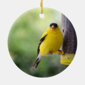 Munching Goldfinch Keramisch Ornament (Achterkant)