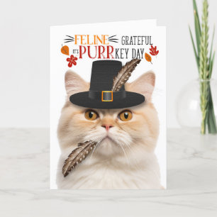 Munchkin Cat dankbaar voor PURRkey Day Feestdagen Kaart