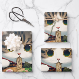 Munchkin Cat Eating Ramen Inpakpapier Vel