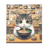 Munchkin Cat Eating Ramen Notitieblok (Voorkant)