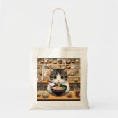 Munchkin Cat Eating Ramen Tote Bag (Voorkant)