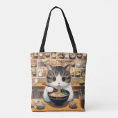 Munchkin Cat Eating Ramen Tote Bag (Achterkant)