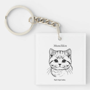 Munchkin Cat Portrait Sleutelhanger