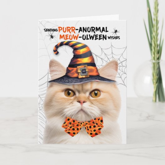 Munchkin Cat PURRanormaal MEOWolween Feestdagen Kaart (Voorkant)