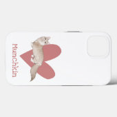 Munchkin Cat Waterverf Kat Roze hart Case-Mate iPhone Case (Achterkant (horizontaal))