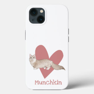 Munchkin Cat Waterverf Kat Roze hart Case-Mate iPhone Case