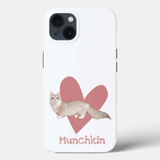Munchkin Cat Waterverf Kat Roze hart Case-Mate iPhone Case (Achterkant)