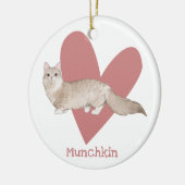 Munchkin Cat Waterverf Kat Roze hart Keramisch Ornament (Links)