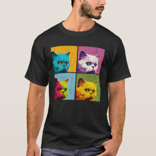 Munchkin Kat Pop Illustratie Kleurrijke Dierlijke  T-shirt