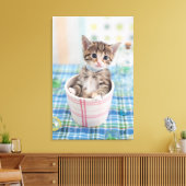 Münchkin Kitten met lint Canvas Afdruk (Insitu (Woonkamer))