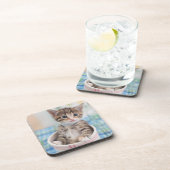 Münchkin Kitten met  lint Onderzetter (Rechterzijde)