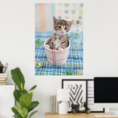 Münchkin Kitten met lint Poster (Thuiskantoor)
