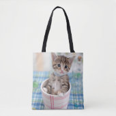 Münchkin Kitten met  lint Tote Bag (Voorkant)