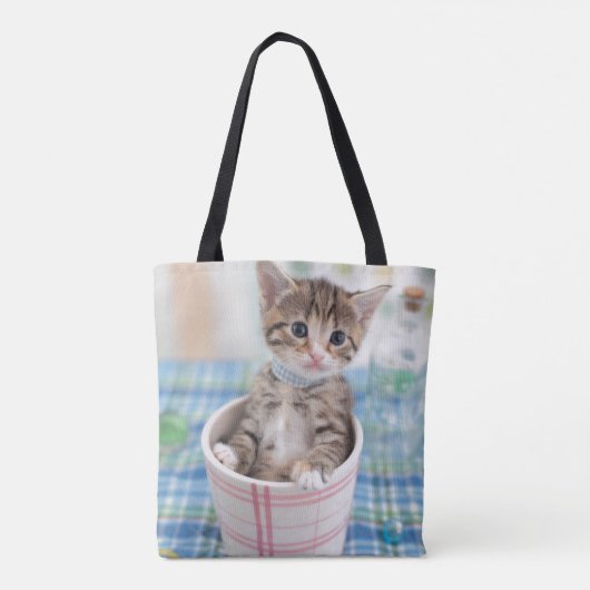 Münchkin Kitten met  lint Tote Bag (Achterkant)