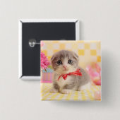 Munchkin Kitten Vierkante Button 5,1 Cm (Voorkant /achterkant)