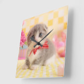 Munchkin Kitten Vierkante Klok (Hoek)