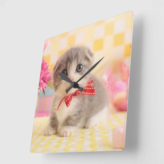 Munchkin Kitten Vierkante Klok (Hoek)