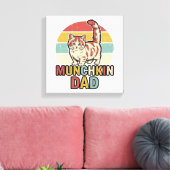Munchkin Papa Retro Kattenliefhebber Vector T-shir Canvas Afdruk (Insitu (Woonkamer))