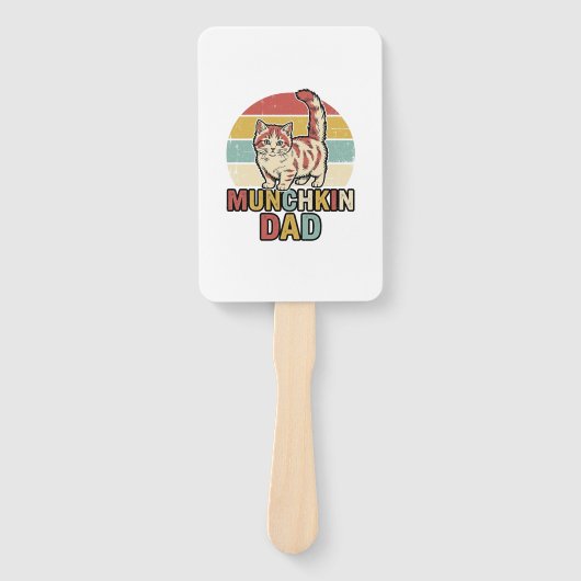 Munchkin Papa Retro Kattenliefhebber Vector T-shir Handwaaier (Voorkant)