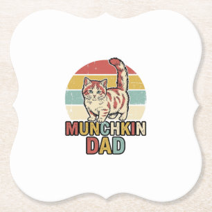Munchkin Papa Retro Kattenliefhebber Vector T-shir Kartonnen Onderzetters