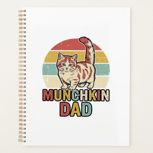 Munchkin Papa Retro Kattenliefhebber Vector T-shir Planner (Voorkant)