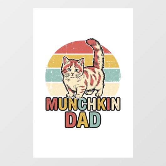 Munchkin Papa Retro Kattenliefhebber Vector T-shir Raamsticker (Vel)