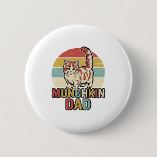 Munchkin-papa Retro kattenliefhebber Vector T-shir Ronde Button 5,7 Cm