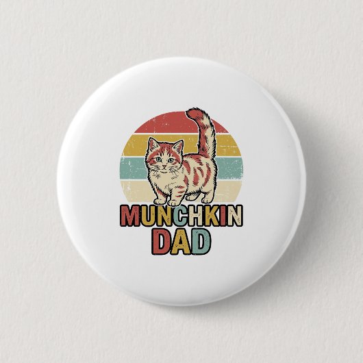 Munchkin-papa Retro kattenliefhebber Vector T-shir Ronde Button 5,7 Cm (Voorkant)
