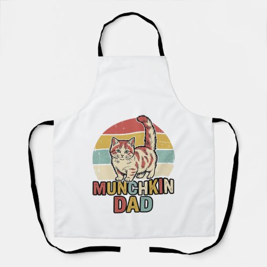 Munchkin Papa Retro Kattenliefhebber Vector T-shir Schort (Voorkant)