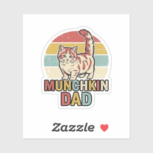 Munchkin-papa Retro kattenliefhebber Vector T-shir Sticker (Vel)