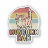 Munchkin-papa Retro kattenliefhebber Vector T-shir Sticker (Voorkant)
