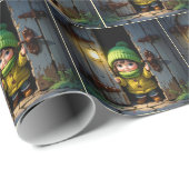 Munchkin Wearing a Knit Hat and Sweater Cadeaupapier (Rol Hoek)