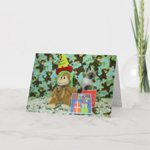 Munch's Birthday Wishes - Siamese Cat / Kitten Kaart