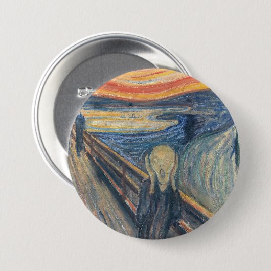 Munch's The Scream Ronde Button 7,6 Cm (Voorkant /achterkant)
