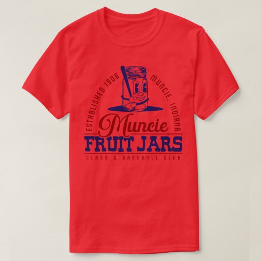 Muncie Fruit Jars Honkbal T-shirt (Design voorkant)