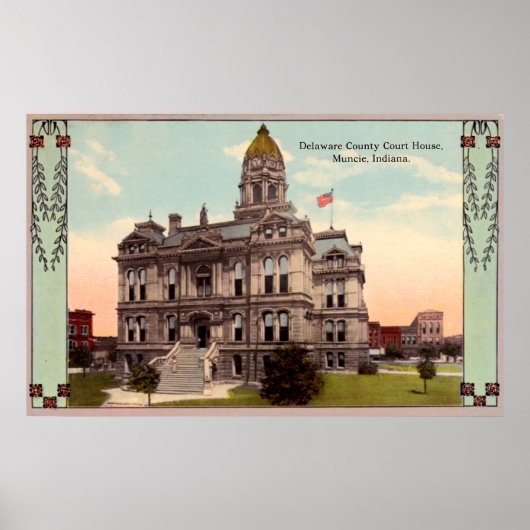 Muncie, Indiana Courthouse Poster (Voorkant)