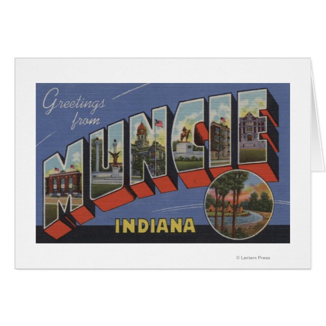 Muncie, Indiana - grote letterscènes (Voorkant Horizontaal)