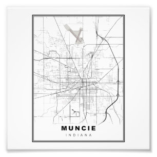 Muncie Kaart Foto Afdruk