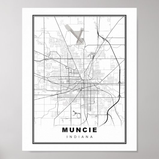 Muncie Kaart Poster (Voorkant)