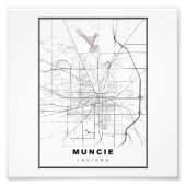 Muncie Map Foto Afdruk (Voorkant)