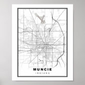 Muncie Map Poster (Voorkant)