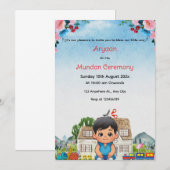 mundan ceremonie mobiele uitnodiging (Voorkant / Achterkant)